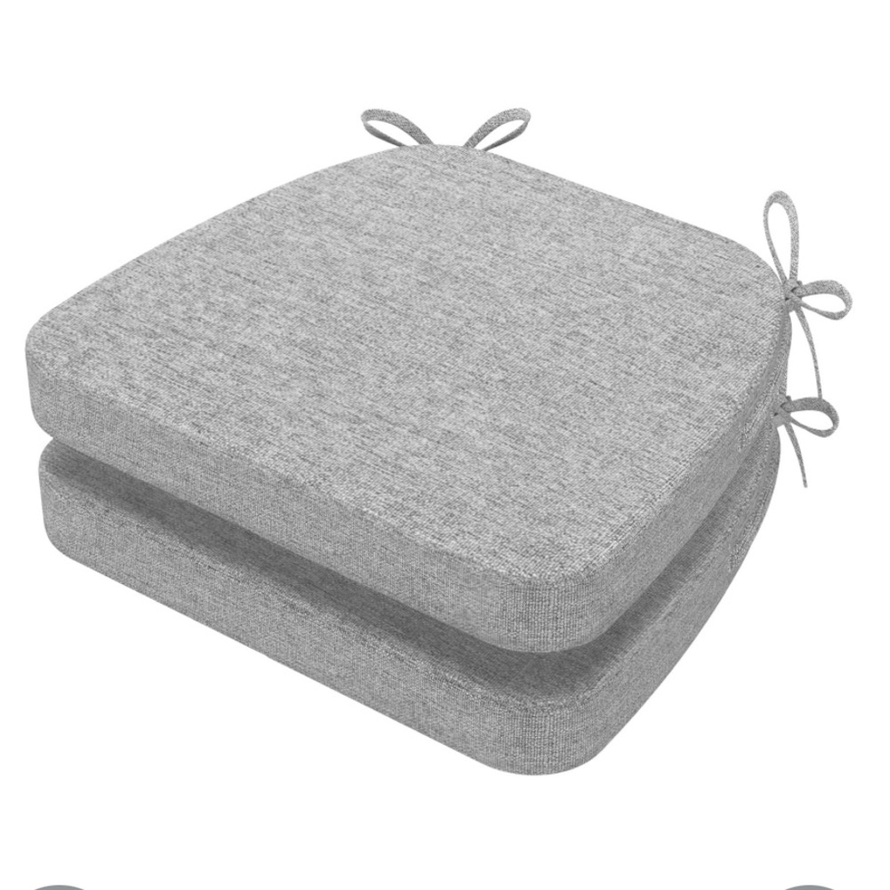Gray Seat Cushions with Ties (2-Pack)